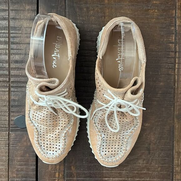 Diba True Poker Lace Up Sneaker Gold Rose Size 7 - Picture 8 of 11